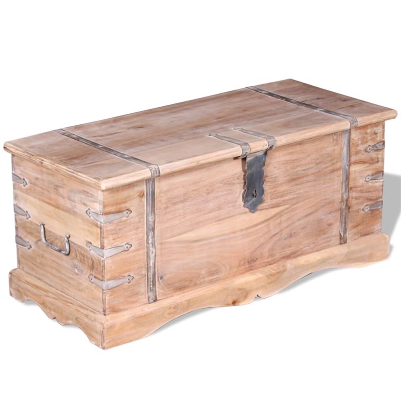 vidaXL Medium Solid Acacia Wood Storage Chest in Brown
