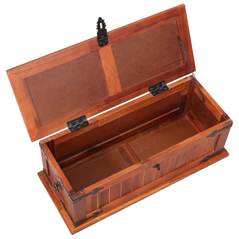 vidaXL Solid Acacia Wood MDF Storage Chest in Brown