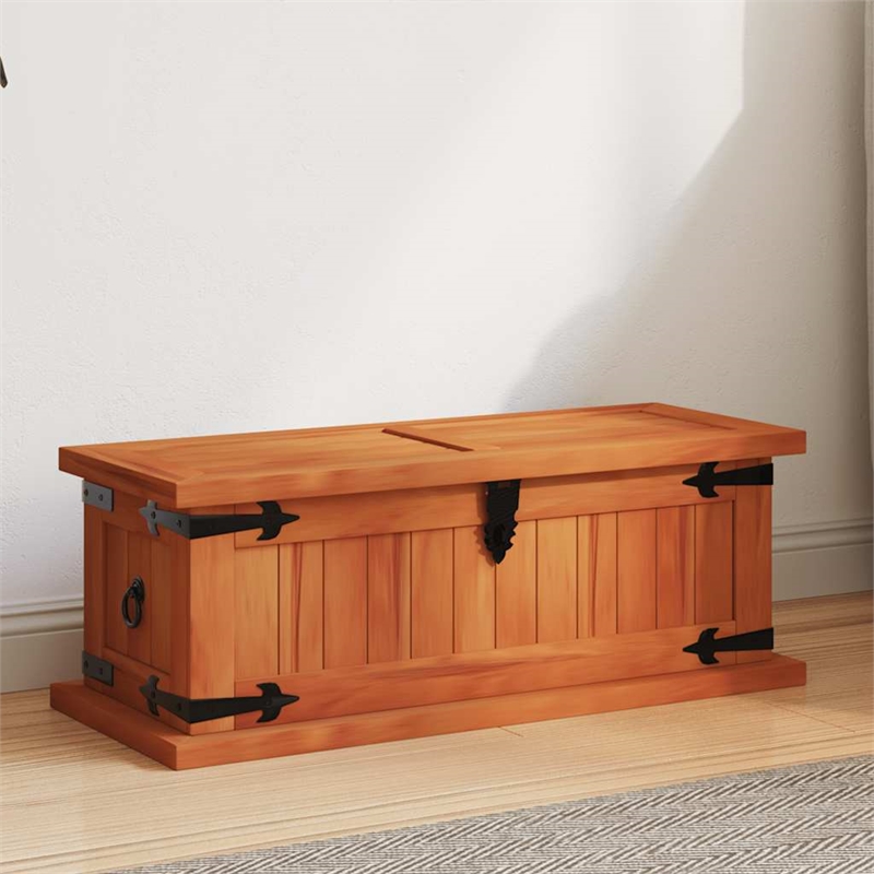vidaXL Solid Acacia Wood MDF Storage Chest in Brown