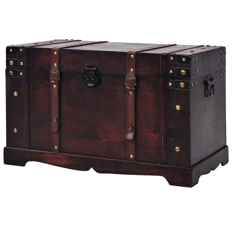 vidaXL Large Wood and Engineered Wood Chest in Brown