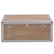 vidaXL Solid Fir Wood MDF Non-woven Fabric Steel Storage Box in Brown
