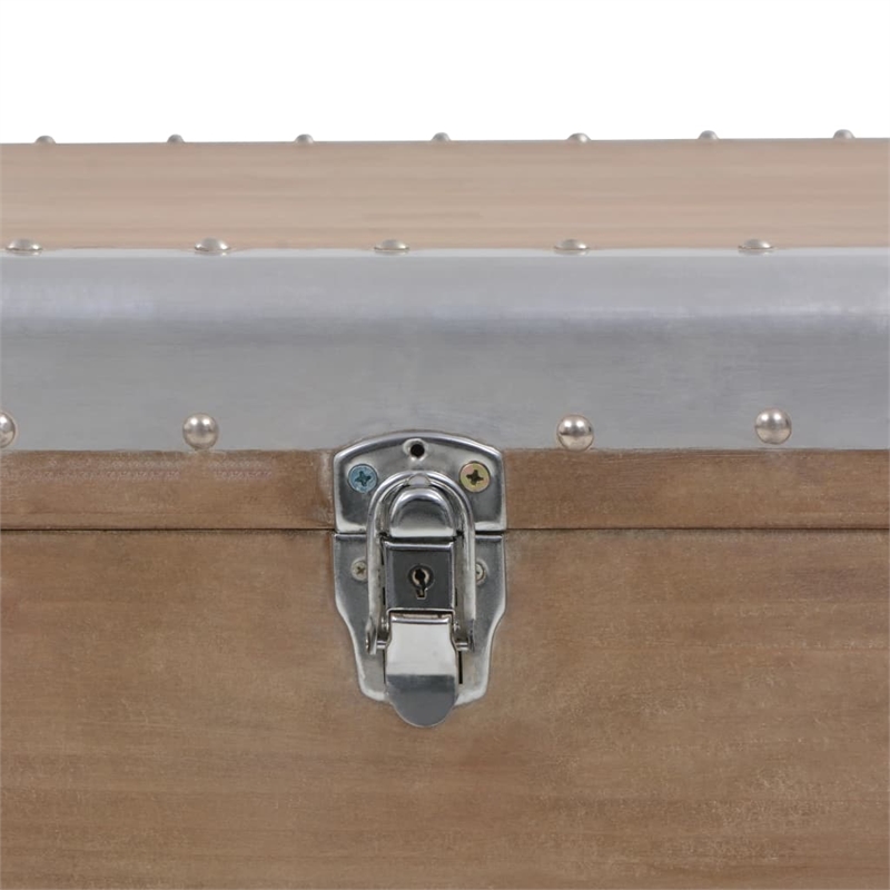 vidaXL Solid Fir Wood MDF Non-woven Fabric Steel Storage Box in Brown