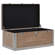 vidaXL Solid Fir Wood MDF Non-woven Fabric Steel Storage Box in Brown