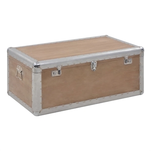 vidaXL Solid Fir Wood MDF Non-woven Fabric Steel Storage Box in Brown