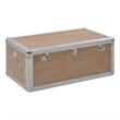 vidaXL Solid Fir Wood MDF Non-woven Fabric Steel Storage Box in Brown