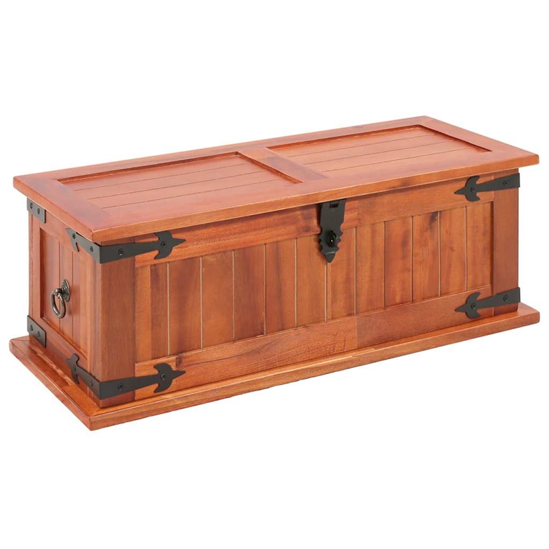 vidaXL Solid Acacia Wood MDF Storage Chest in Bown (Set of 3)