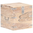 vidaXL Solid Acacia Wood Iron Chest in White