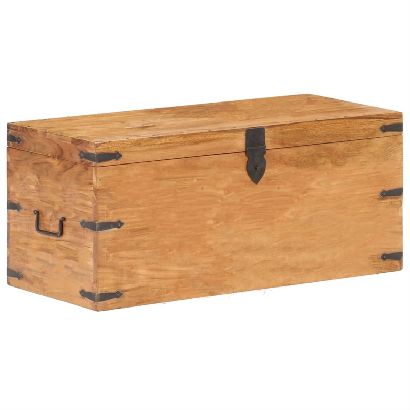 vidaXL Rectangular Solid Acacia Wood Storage Chest in Natural Finish