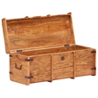 vidaXL Standard Solid Acacia Wood Iron Storage Chest in Brown