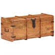 vidaXL Standard Solid Acacia Wood Iron Storage Chest in Brown