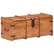 vidaXL Standard Solid Acacia Wood Iron Storage Chest in Brown