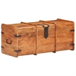 vidaXL Standard Solid Acacia Wood Iron Storage Chest in Brown