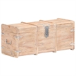 vidaXL Solid Acacia Wood Storage Chest in White Finish