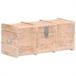 vidaXL Solid Acacia Wood Storage Chest in White Finish