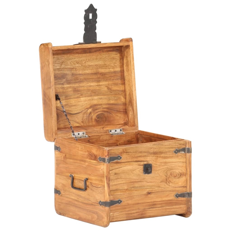 vidaXL Square Solid Acacia Wood Chest in Brown