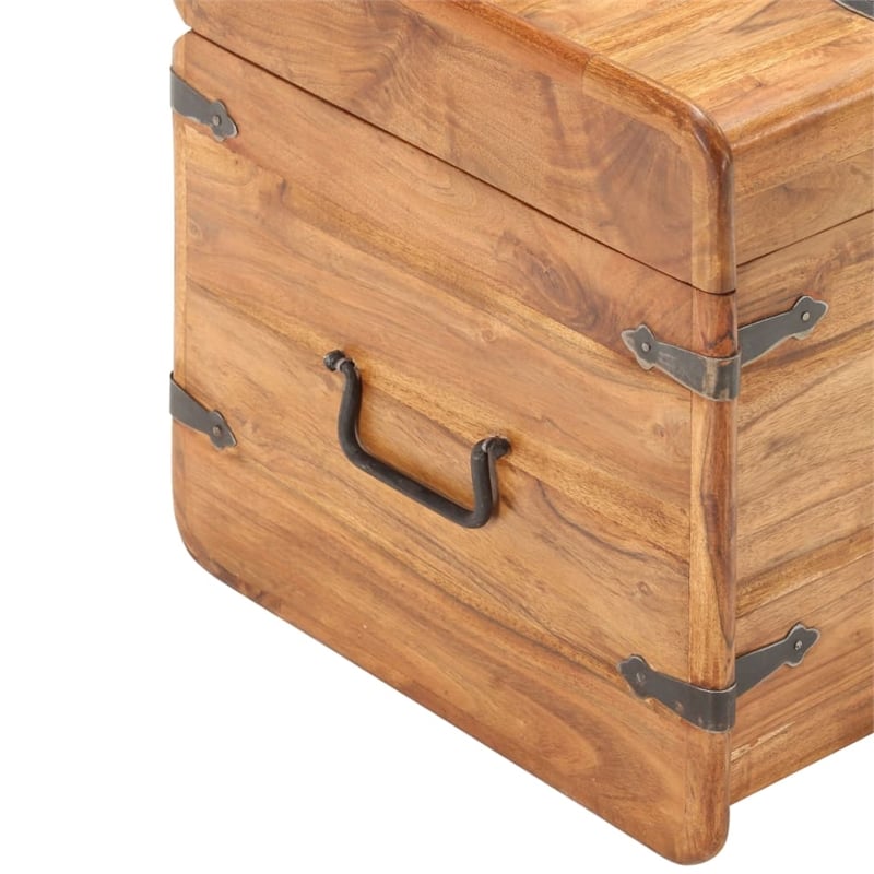vidaXL Square Solid Acacia Wood Chest in Brown
