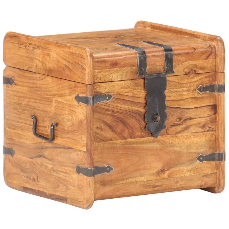 vidaXL Square Solid Acacia Wood Chest in Brown