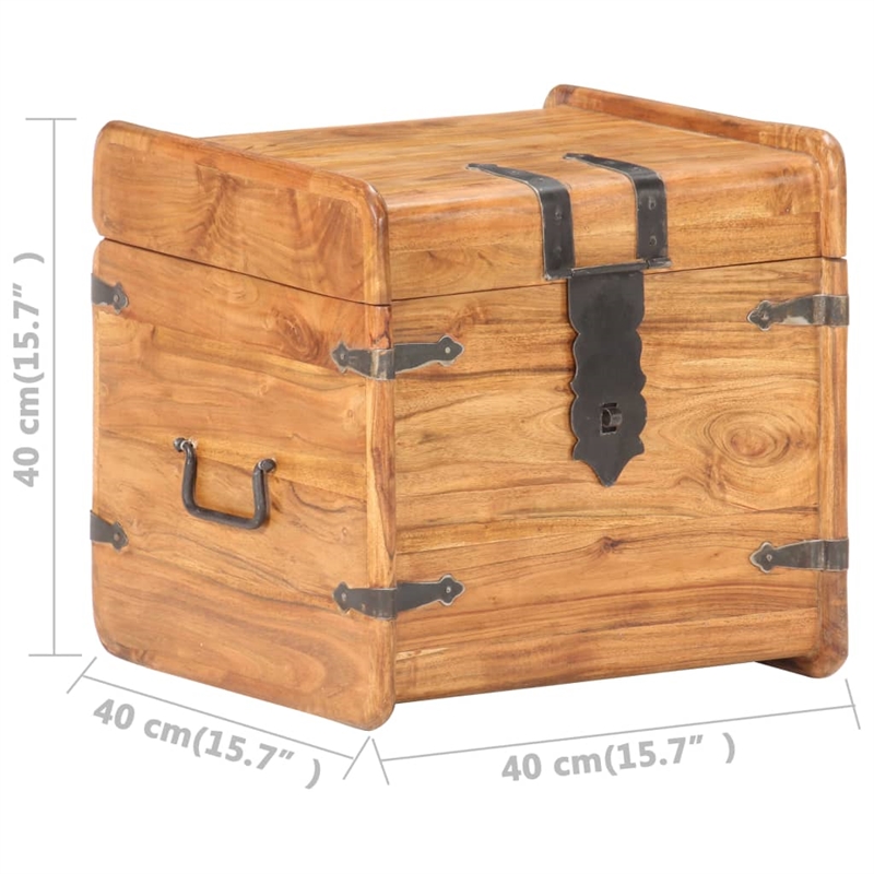 vidaXL Square Solid Acacia Wood Chest in Brown
