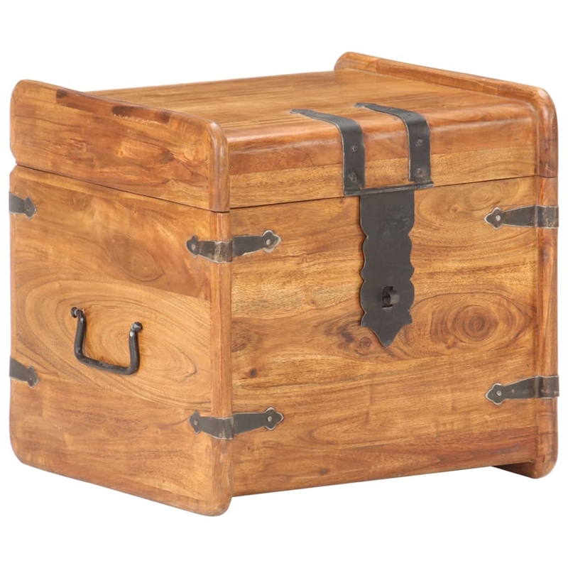vidaXL Square Solid Acacia Wood Chest in Brown