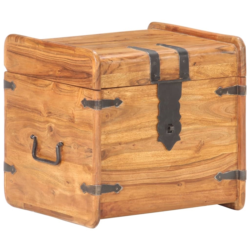 vidaXL Square Solid Acacia Wood Chest in Brown