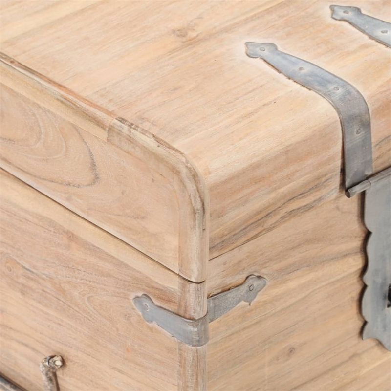 vidaXL White Solid Acacia Wood Chest in White