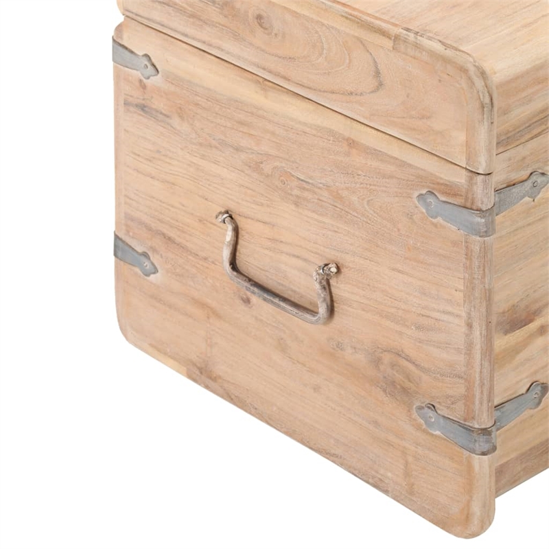 vidaXL White Solid Acacia Wood Chest in White