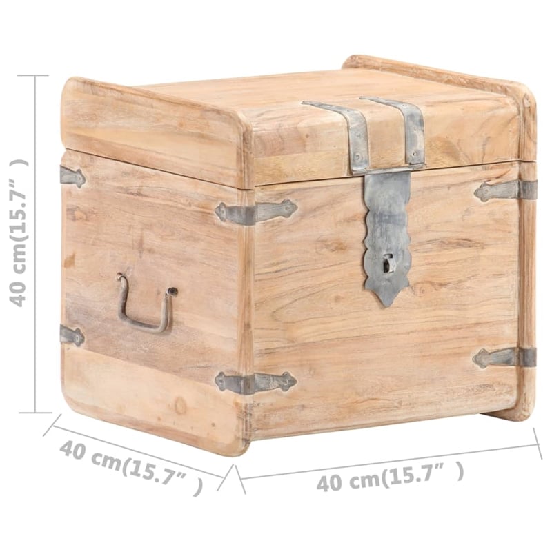 vidaXL White Solid Acacia Wood Chest in White