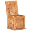vidaXL Small Square Solid Acacia Wood Storage Chest in Brown
