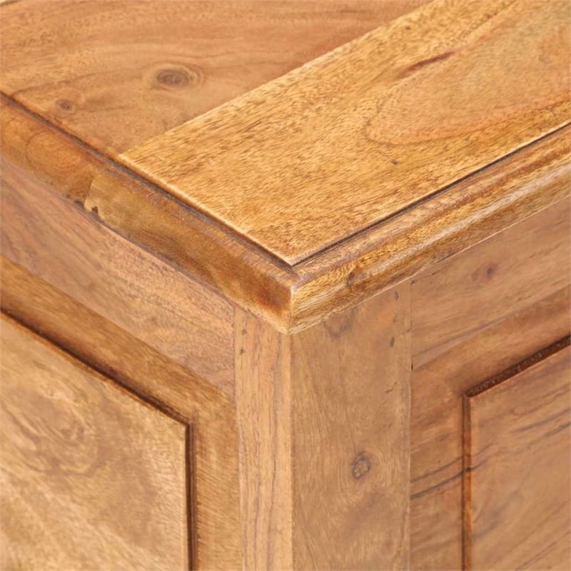 vidaXL Small Square Solid Acacia Wood Storage Chest in Brown