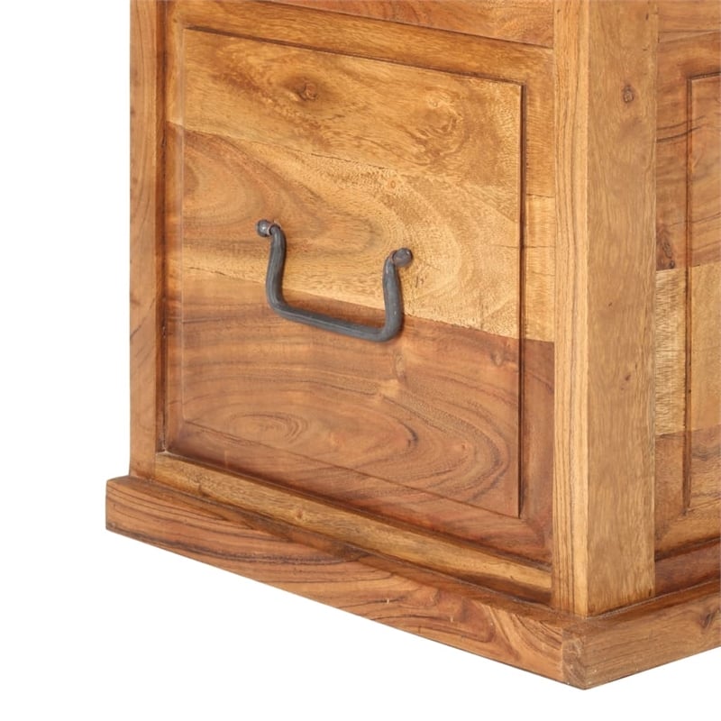 vidaXL Small Square Solid Acacia Wood Storage Chest in Brown