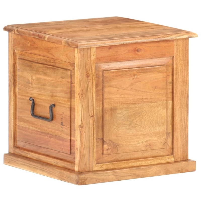 vidaXL Small Square Solid Acacia Wood Storage Chest in Brown