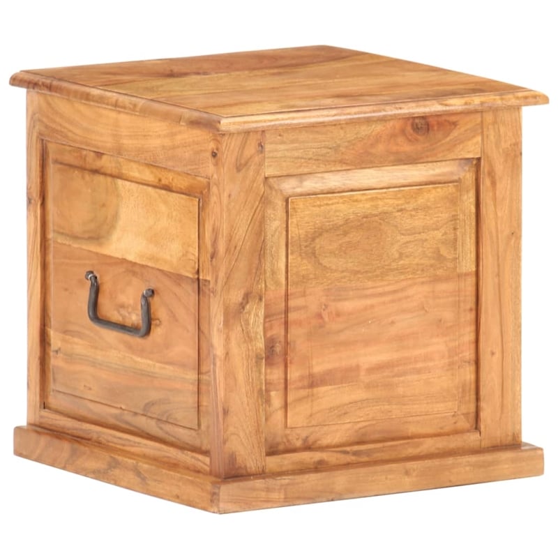 vidaXL Small Square Solid Acacia Wood Storage Chest in Brown