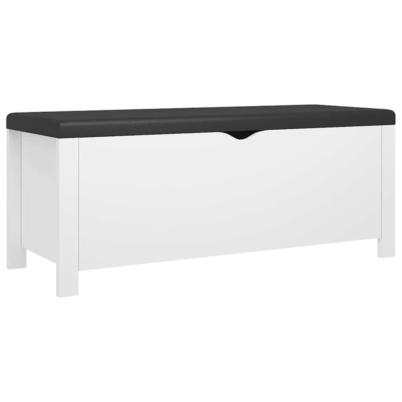 vidaXL Engineered Wood Storage Box with Faux leather in White