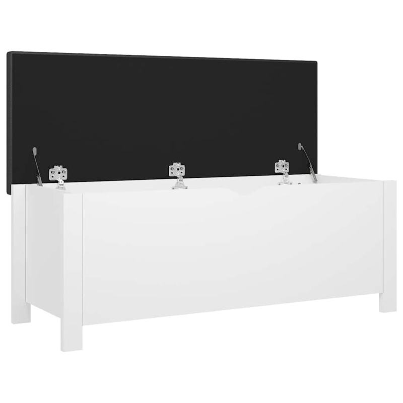 vidaXL Engineered Wood Storage Box with Faux leather in White