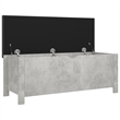 vidaXL Medium Concrete Engineered Wood Storage Box with Faux Leather in Grey