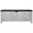 vidaXL Medium Concrete Engineered Wood Storage Box with Faux Leather in Grey