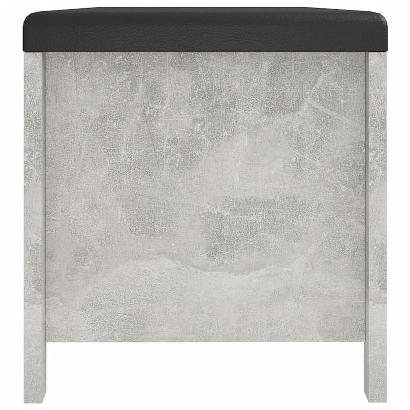 vidaXL Medium Concrete Engineered Wood Storage Box with Faux Leather in Grey
