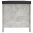 vidaXL Medium Concrete Engineered Wood Storage Box with Faux Leather in Grey