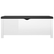 vidaXL Medium High Gloss Engineered Wood Storage Box with Faux Leather in White