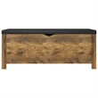 vidaXL Standard Engineered Wood Storage Box w/ Faux Leather in Smoked Oak