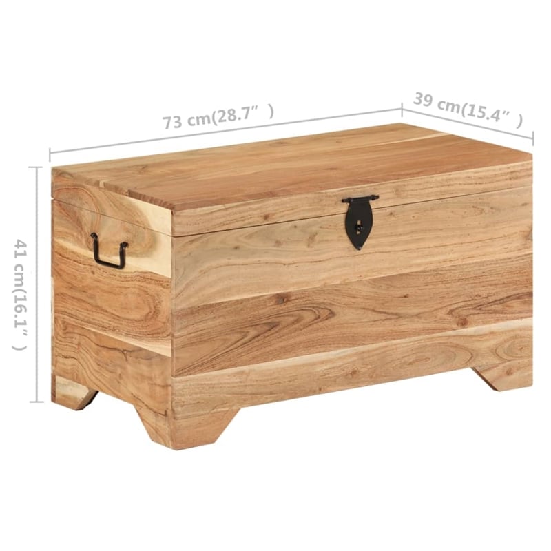 vidaXL Medium Solid Acacia Wood Storage Chest in Brown