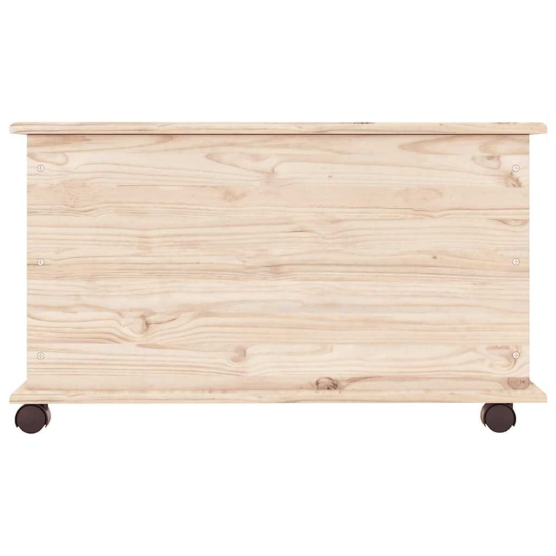 vidaXL Medium Solid Pine Wood Storage Chest in Natural