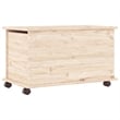 vidaXL Medium Solid Pine Wood Storage Chest in Natural
