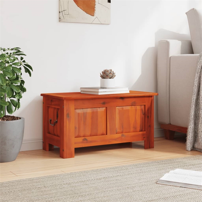 vidaXL Solid Acacia Wood and Engineered Wood Storage Chest in Brown