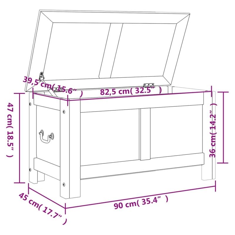 vidaXL Solid Acacia Wood and Engineered Wood Storage Chest in Brown