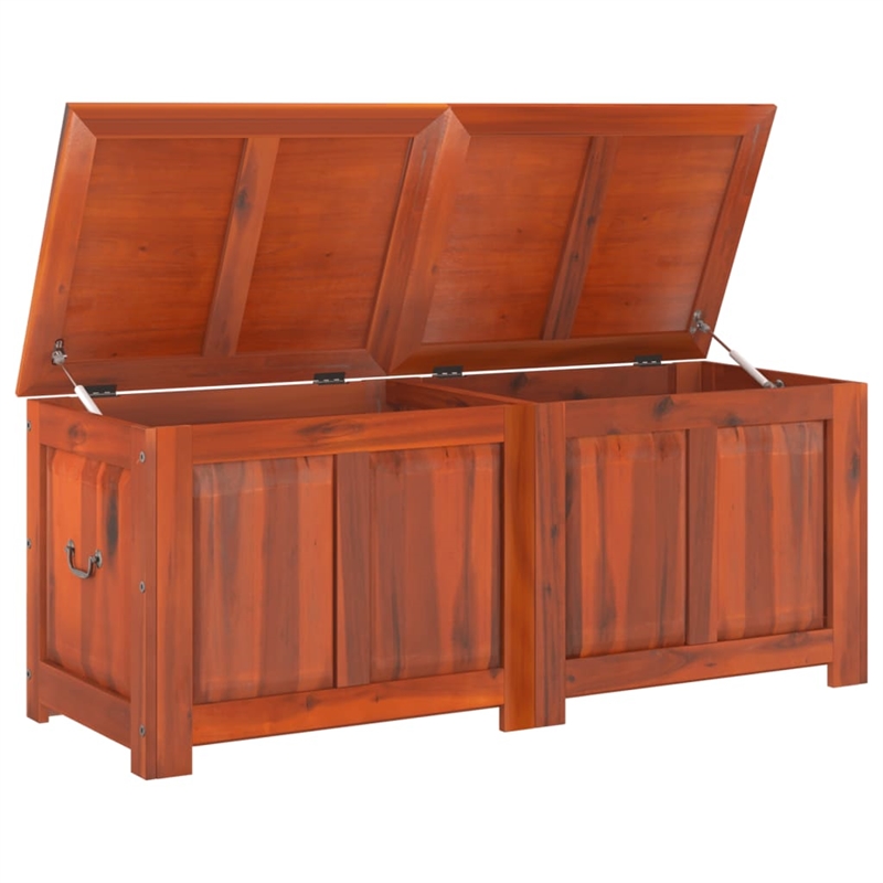 vidaXL Large Solid Acacia Wood and Engineered Wood Storage Chest in Brown