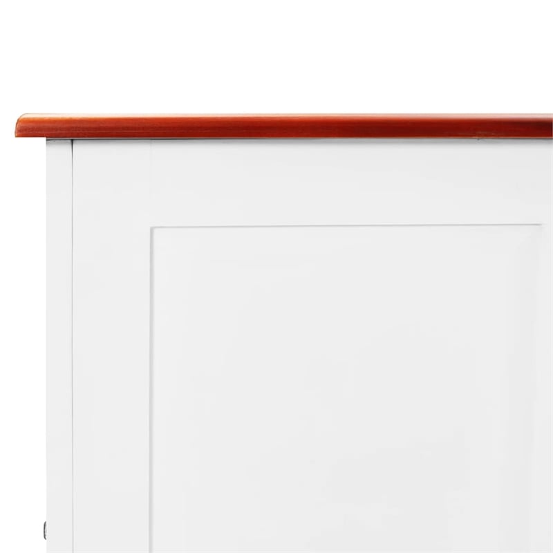 vidaXL Solid Acacia Wood Engineered wood Storage Chest in Brown and White