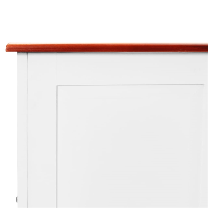 vidaXL Solid Acacia Wood and Engineered Wood Storage Chest in Brown and White