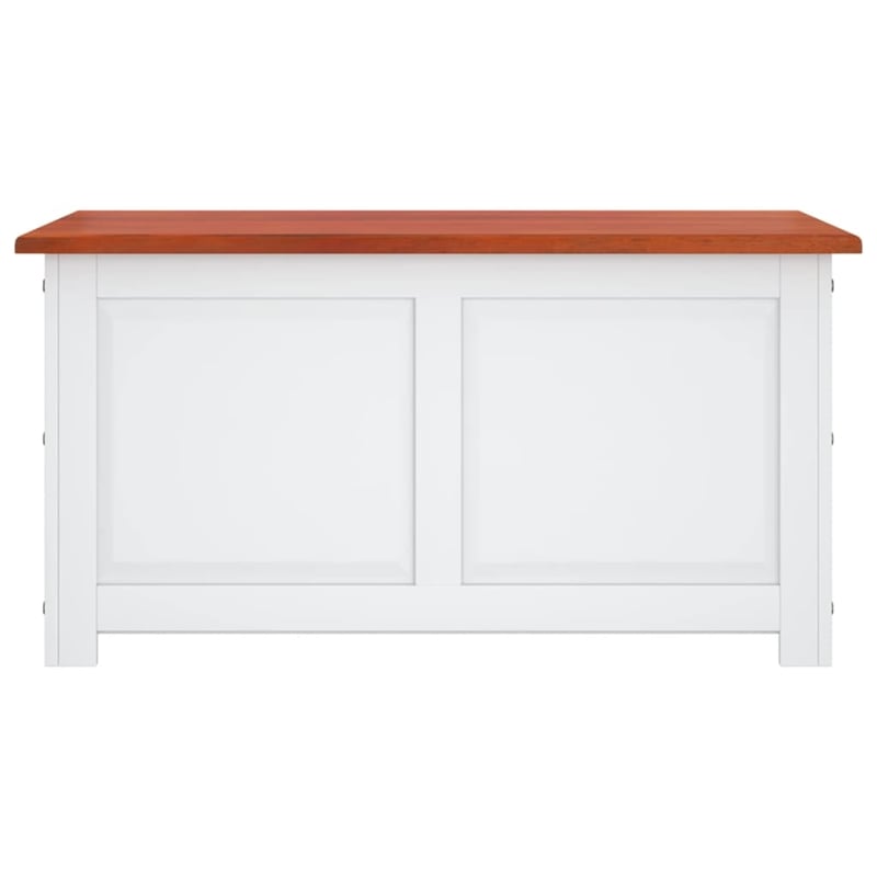 vidaXL Solid Acacia Wood and Engineered Wood Storage Chest in Brown and White