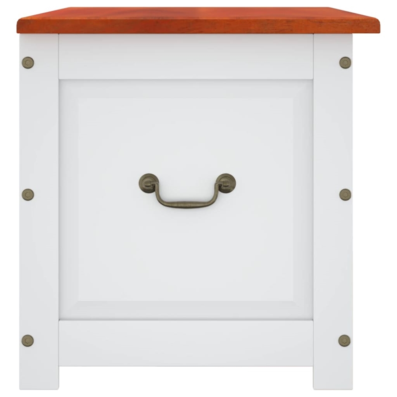vidaXL Solid Acacia Wood and Engineered Wood Storage Chest in Brown and White